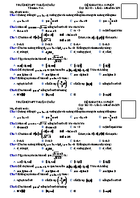 Đề kiểm tra 15 phút Đại số 10 - Lần 2 - Mã đề thi 209